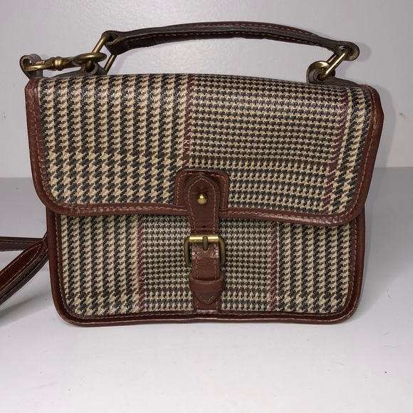 Polo Ralph Lauren Handbags - VTG Polo R Lauren Tan Brown Plaid Crossbody Bag